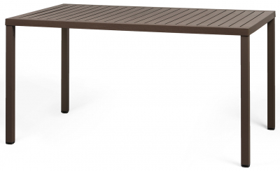 Стол пластиковый обеденный Nardi Cube 140x80 алюминий, полипропилен кофе Фото 1