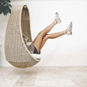 Кресло плетеное подвесное с подушкой Atmosphera Nest алюминий, искусственный ротанг, ткань Фото 10