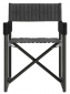 Кресло металлическое складное SNOC Sestri Nightfall алюминий, тик, текстилен черный Фото 1