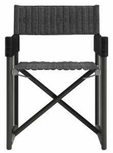 Кресло металлическое складное SNOC Sestri Nightfall алюминий, тик, текстилен черный Фото 1