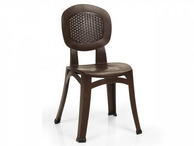Стул пластиковый Nardi Elba Wicker пластик кофе Фото 1