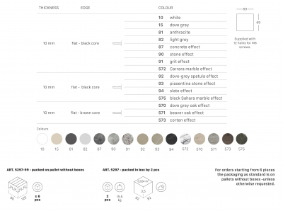 Столешница квадратная Scab Design Compact Laminate для подстолья Nemo, Domino, Tiffany, Cross компакт-ламинат HPL белый Фото 2