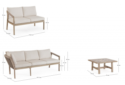 Комплект лаунж мебели Garden Relax Kalimera алюминий, роуп, олефин древесный Фото 2