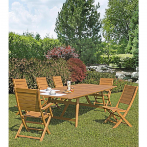 Стол деревянный раздвижной Garden Relax Petra дерево балау коричневый Фото 4