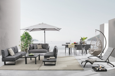 Комплект металлической лаунж мебели Garden Relax Konnor алюминий, ткань антрацит Фото 18