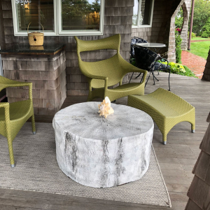 Подставка для ног плетеная JANUS et Cie Amari алюминий, искусственный ротанг бамбуковый зеленый Фото 19