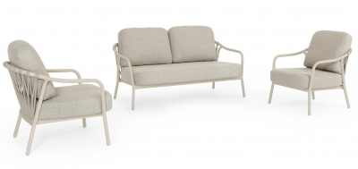 Комплект металлической лаунж мебели Garden Relax Edvige алюминий, роуп, олефин бежевый Фото 1