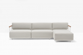 Модуль с левым подлокотником PEDRALI Arki-Sofa сталь, алюминий, тик, ткань белый, серый Фото 7