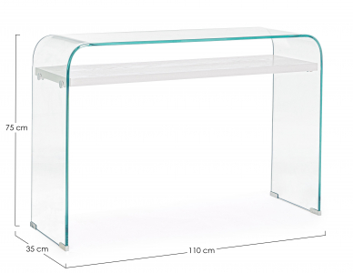 Стеклянный консольный стол Garden Relax Wood незакаленное стекло, МДФ прозрачный, белый Фото 2