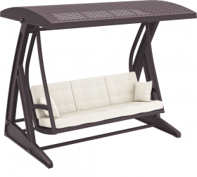 Качели пластиковые плетеные с подушкой-thumbs-Фото1