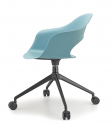 Кресло офисное пластиковое Scab Design Lady B алюминий, технополимер черный, голубой Фото 3