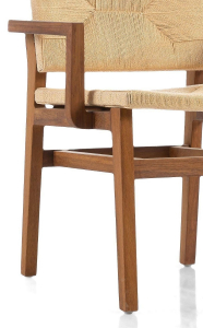 Кресло деревянное плетеное WArt Oslo ироко, роуп Фото 4