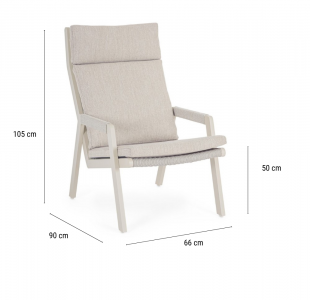 Кресло металлическое с подушками Garden Relax Emery алюминий, роуп, олефин Фото 2