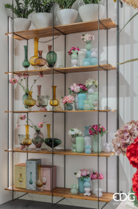 Ваза с длинным горлышком Полосы EDG Vase стекло античный розовый Фото 5