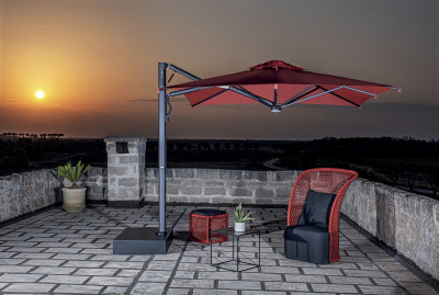 Зонт профессиональный 2.9х2.9 м Scolaro Astro Carbon алюминий, акрил графит, слоновая кость Фото 20