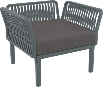 Кресло пластиковое с подушками Siesta Contract Portofino Lounge стеклопластик, полипропилен, полиэстер темно-серый, темно-серый Фото 11