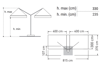 Зонт профессиональный двухкупольный OFV Fellini Alu Wood V алюминий, акрил слоновая кость Фото 2