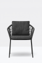 Кресло плетеное с подушкой PEDRALI Panarea сталь, роуп, ткань черный, антрацит Фото 11