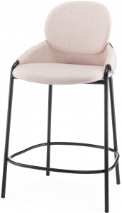 Стул полубарный с обивкой Tagliamento Lok сталь, букле черный, бежевый Фото 1