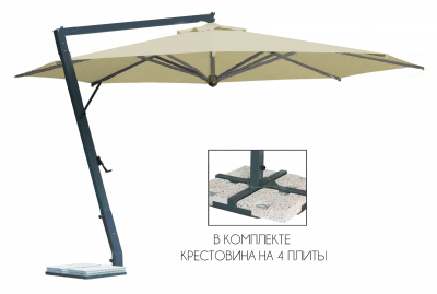 Зонт профессиональный Ø4 м Scolaro Leonardo Braccio алюминий, акрил антрацит, слоновая кость Фото 6