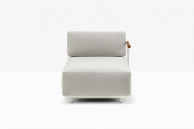 Модуль с левым подлокотником PEDRALI Arki-Sofa сталь, алюминий, тик, ткань белый, серый Фото 4