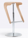 Табурет барный с регулировкой высоты PEDRALI Woody сталь, фанера хромированный, беленый дуб Фото 7