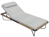 Шезлонг-лежак с обивкой Rever Forte dei Marmi сталь, ироко, ткань Фото 1