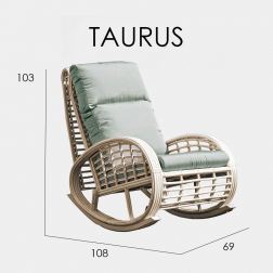 Кресло-качалка плетеное с подушками Taurus
