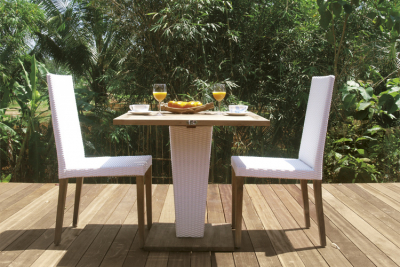 Стул плетеный Giardino Di Legno Fiji тик, искусственный ротанг белый Фото 5