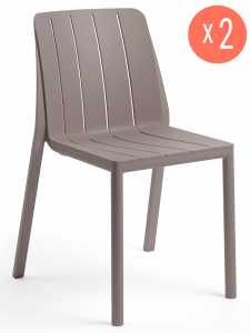 Комплект пластиковых стульев Nardi Tiberina Bistrot Set 2 стеклопластик тортора Фото 1