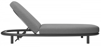 Шезлонг-лежак металлический с матрасом SNOC Lorvain Nightfall алюминий, олефин черный, серый Фото 1