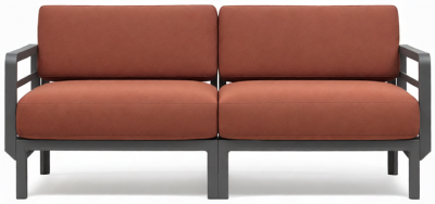 Диван пластиковый с подушками Nardi Maximo 2 стеклопластик, Sunbrella базальт, корица Фото 7