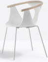 Кресло пластиковое PEDRALI Fox ясень, сталь, стеклопластик беленый ясень, белый Фото 4