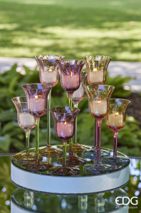 Подсвечник Тюльпан Люкс EDG Candle Holder стекло разноцветный Фото 3