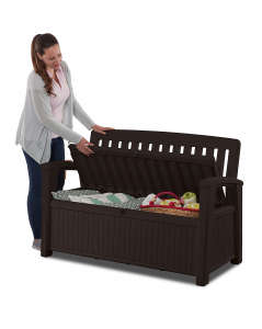 Скамья-сундук пластиковая Keter Patio Bench полипропилен коричневый Фото 2