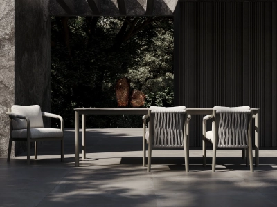 Стол обеденный каменный SNOC Lorvain Silver алюминий, песчаник серебряный, светло-серый Фото 4