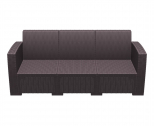 Диван пластиковый плетеный трехместный с подушками Siesta Contract Monaco Lounge XL стеклопластик, полиэстер коричневый Фото 5