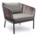 Лаунж-кресло плетеное с подушками Felicita Bergen алюминий, роуп, полиэстер антрацит Фото 1