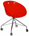 Кресло офисное прозрачное PEDRALI Gliss сталь, поликарбонат красный Фото 1