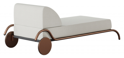 Шезлонг-лежак с обивкой Rever Amanda сталь, ткань Фото 8