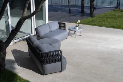 Комплект мягкой мебели Grattoni Soft Modular алюминий, роуп, олефин черный, темно-серый, фланель Фото 9
