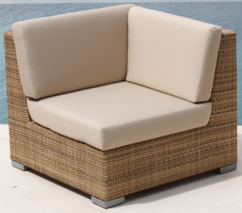 Модуль плетеный угловой с подушками Skyline Design Pacific алюминий, искусственный ротанг, sunbrella арабика, бежевый Фото 1