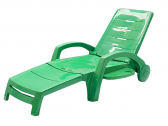 Шезлонг-лежак пластиковый Россия Оптимус пластик зеленый Фото 2