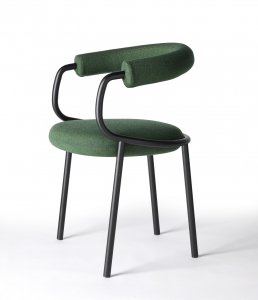 Кресло металлическое c обивкой Scab Design Koala Open сталь, технополимер, шерсть антрацит, зеленый Фото 7