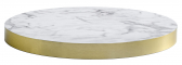 Столешница круглая PEDRALI Laminate ЛДСП, ABS-пластик белый мрамор, латунный Фото 1