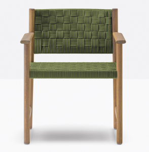 Кресло деревянное плетеное PEDRALI Griante тик, роуп натуральный, зеленый Фото 4