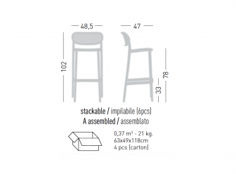 Стул пластиковый барный-thumbs-Фото3