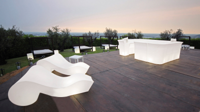 Стойка пластиковая барная светящаяся с мойкой SLIDE Jumbo Corner with sink полиэтилен белый Фото 8