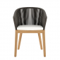 Кресло плетеное с подушкой JANUS et Cie Heron тик, алюминий, роуп, акрил натуральный, ореховый Фото 3
