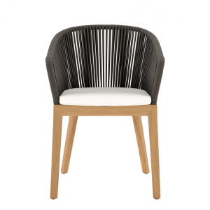 Кресло плетеное с подушкой JANUS et Cie Heron тик, алюминий, роуп, акрил натуральный, ореховый Фото 3
